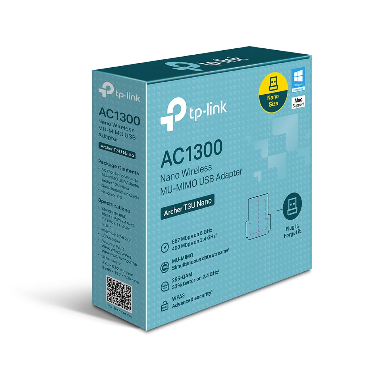 Adaptador-WIFI-Usb-TP-Link-Archer-T3U-Nano-AC1300-Dual-band